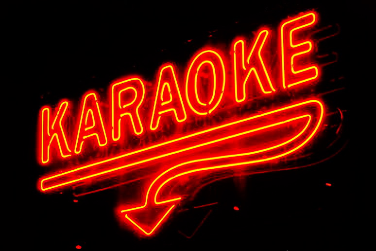 Karaoke Here Arrow Neon Sign